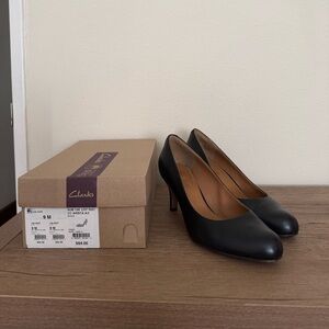 Clarks Women's Black Leather Heels